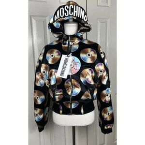 H&M x‎ Moschino NWT LTD Edition Hooded Unisex Bomber Jacket Size XS